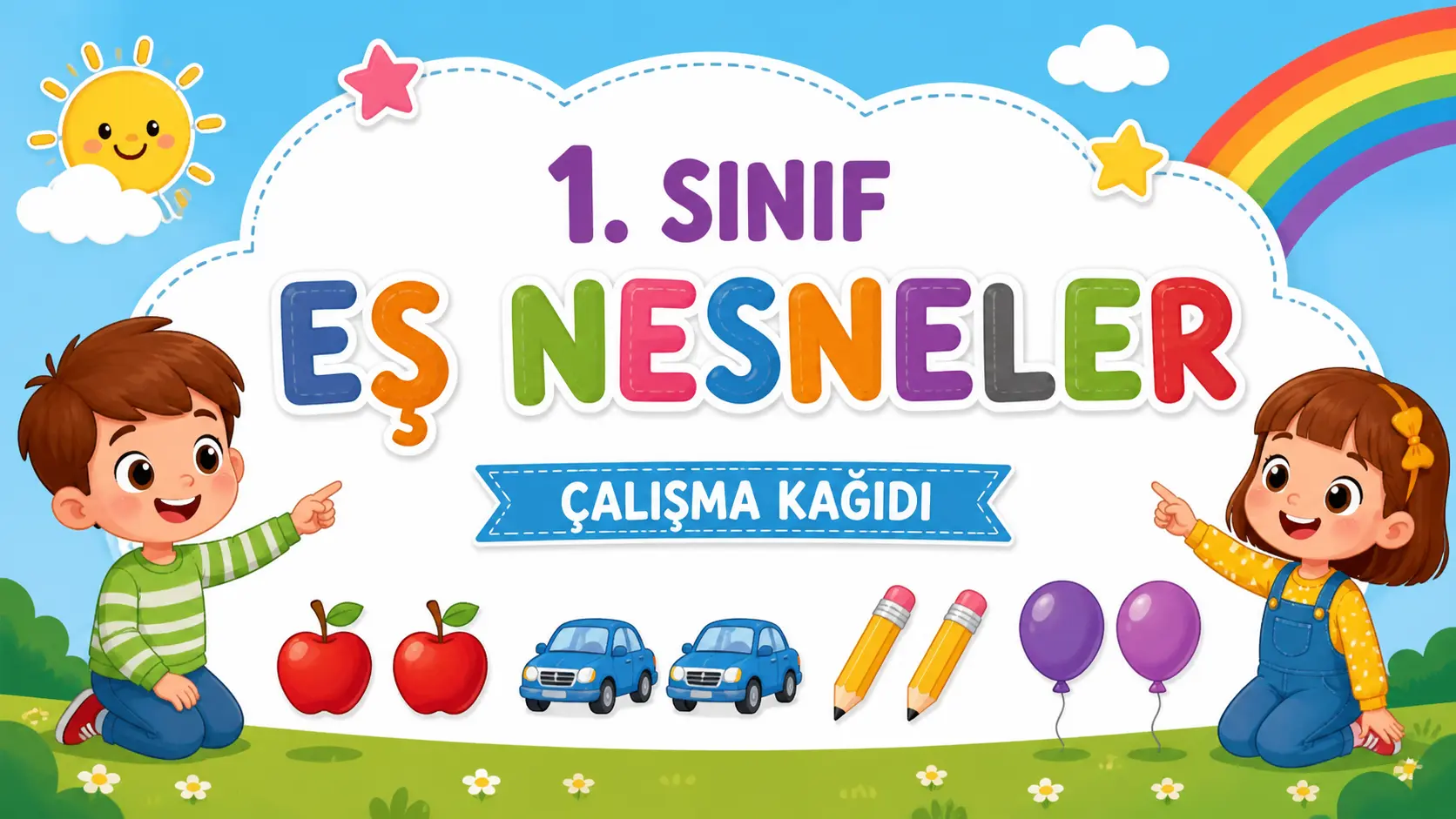 1. Sınıf Matematik Eş Nesneler Etkinliği Görseli