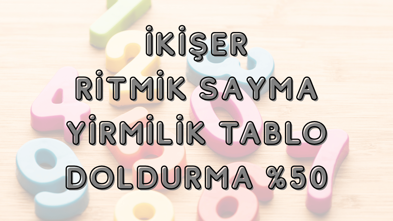 yirmilik tablo %50 boşluk doldurma önizlemesi