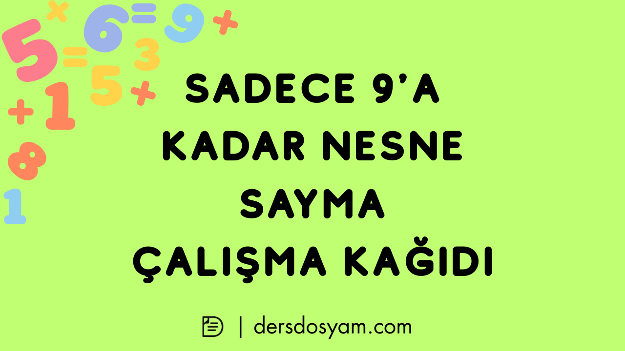 0-9 nesne sayısı belirleme çalışma sayfası önizlemesi