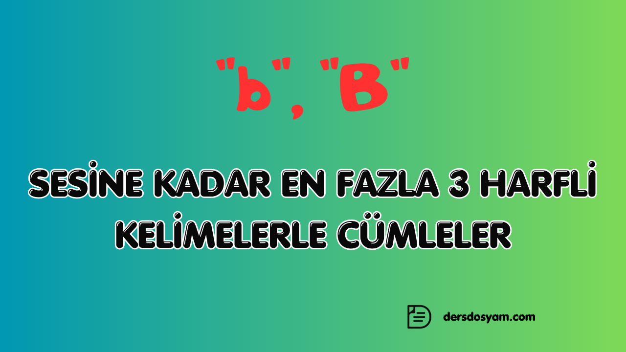 b sesi 3 harfli kelimelerle kolay cümleler çalışma kağıdı