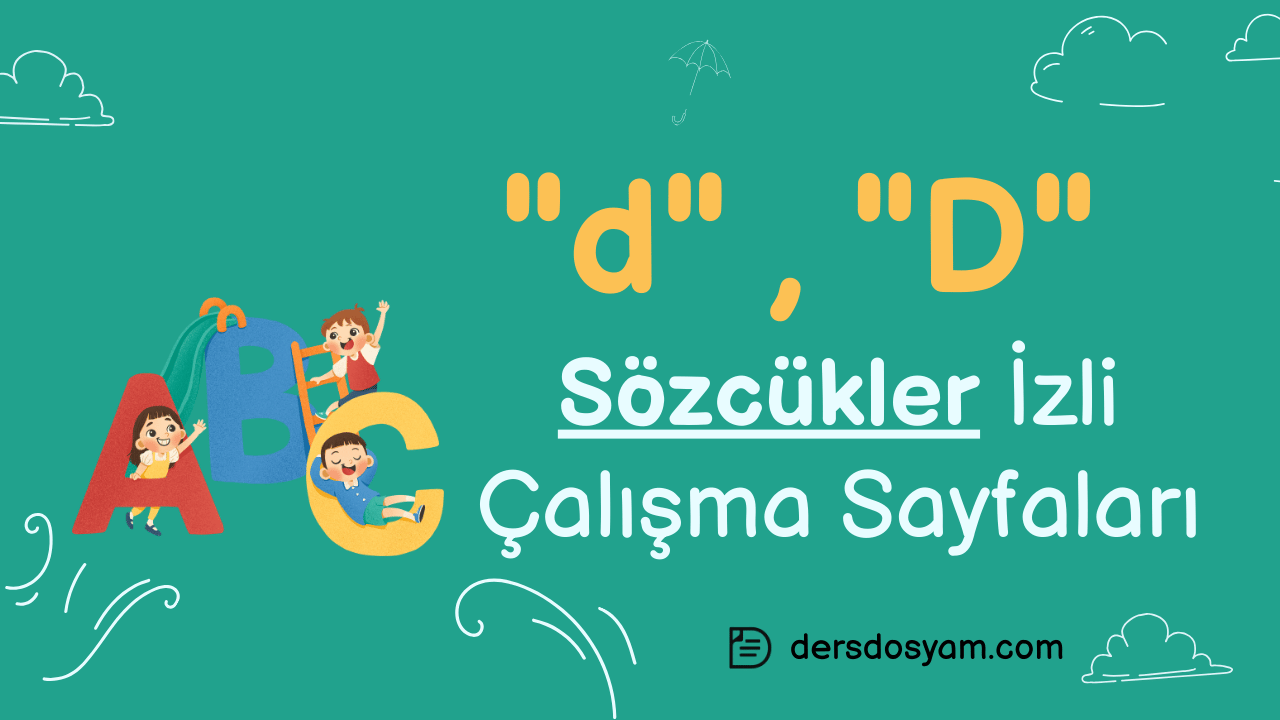 d sesi sözcükler çalışma sayfası önizlemesi
