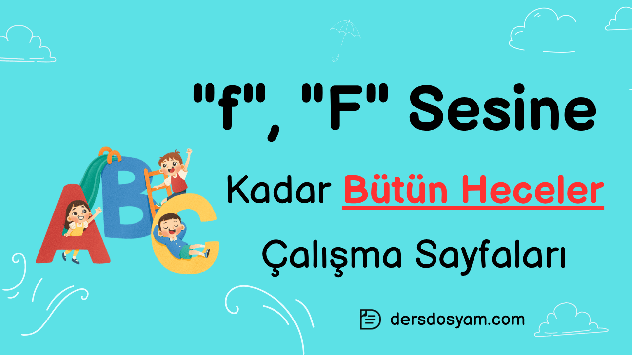 f sesine kadar bütün heceler çalışma kağıdı önizlemesi