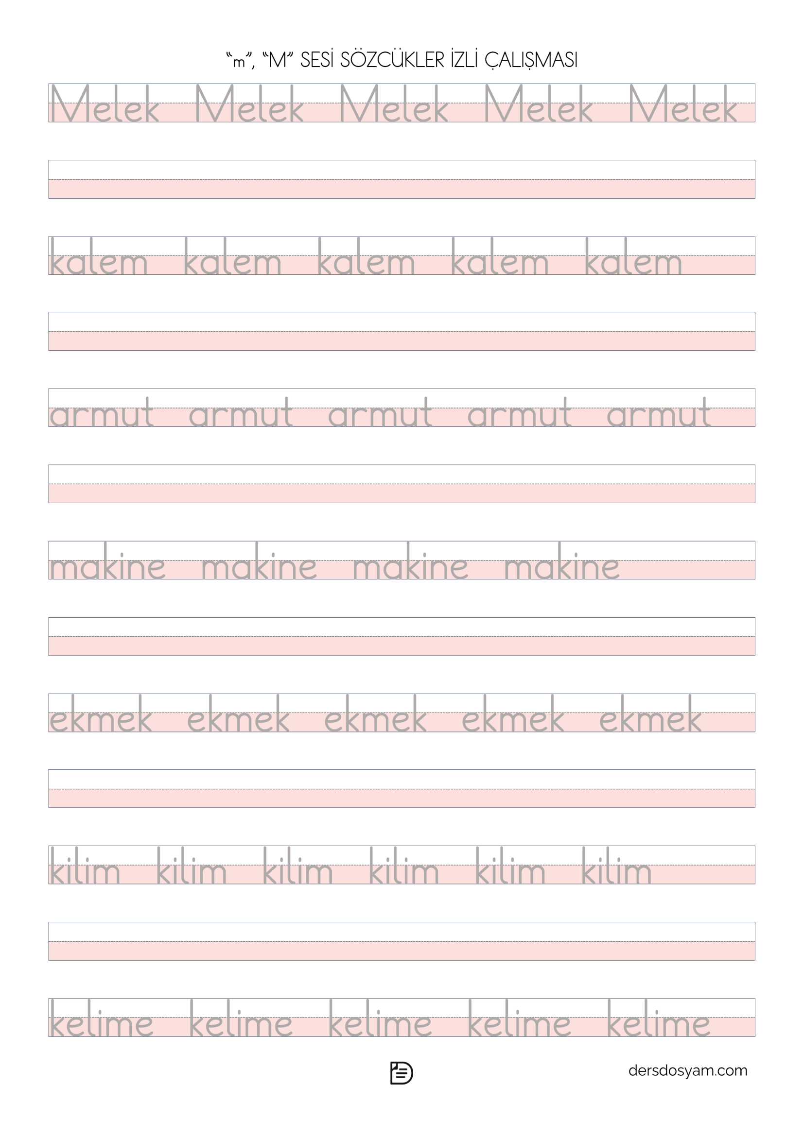 m sesi kelime okuma yazma etkinliği 2