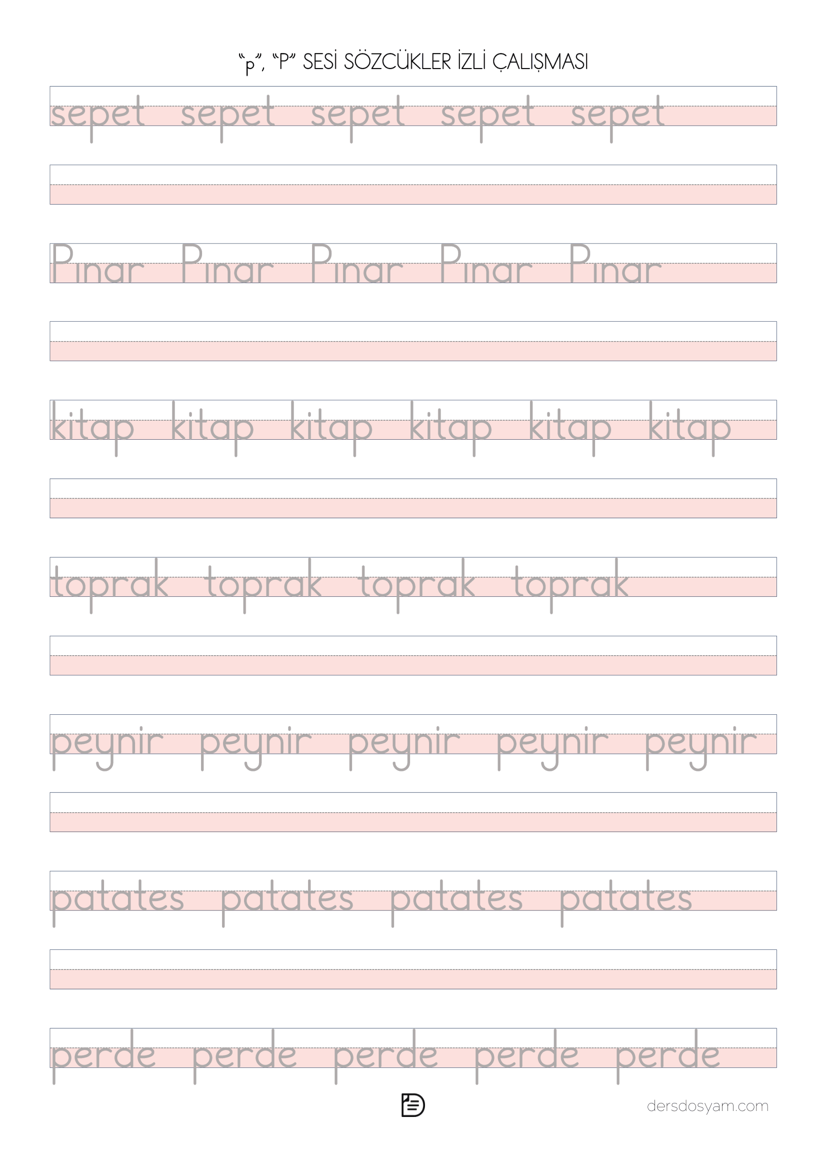 p sesi kelime okuma yazma etkinliği 2