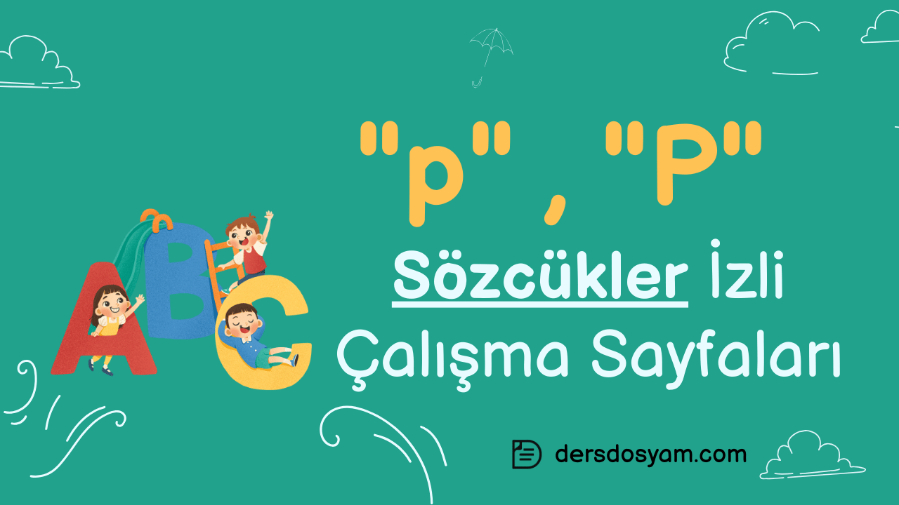 p sesi sözcükler çalışma sayfası önizlemesi