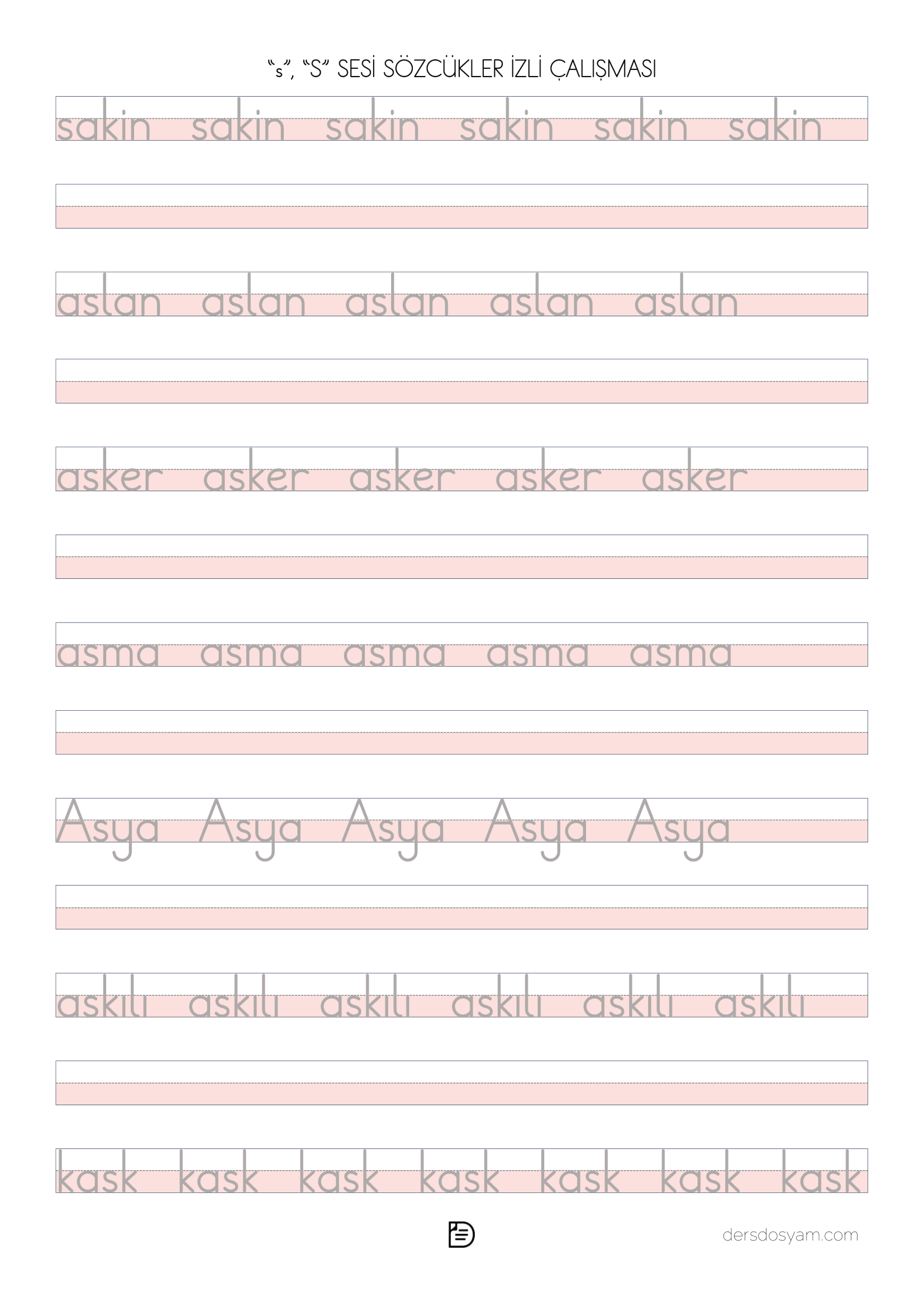 s sesi kelime okuma yazma etkinliği 2