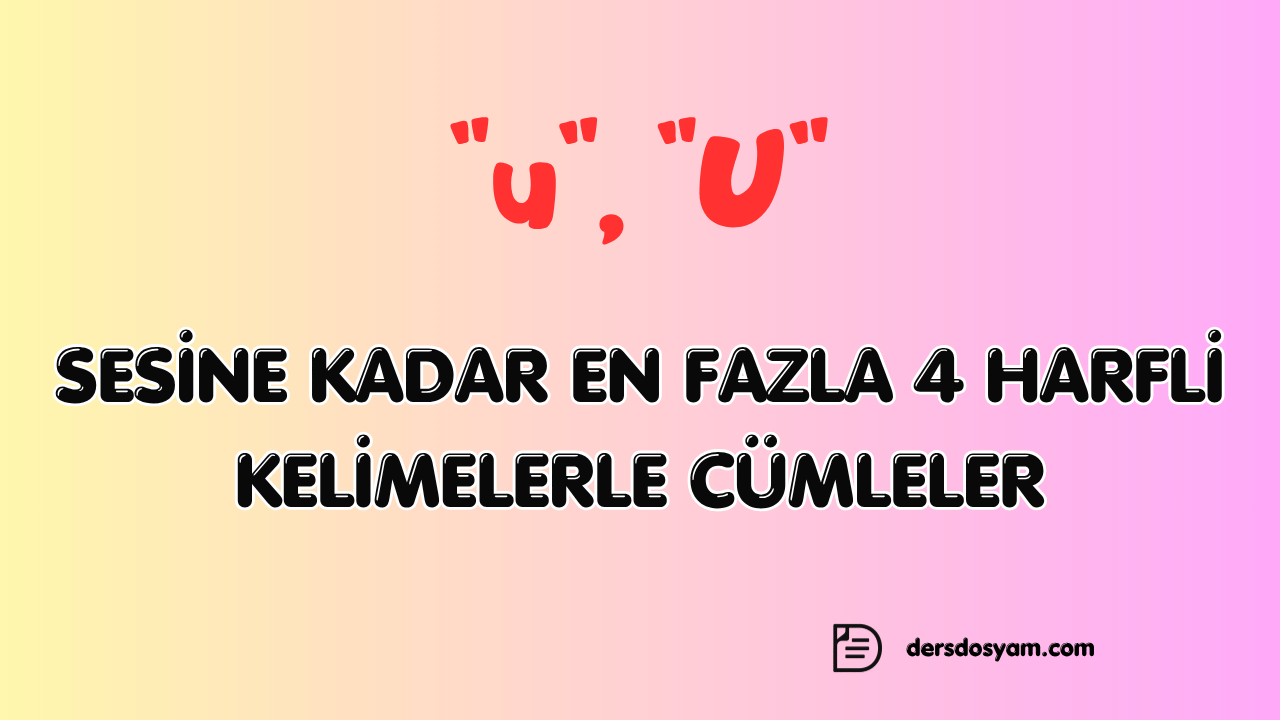 u sesi 4 harfli kelimelerle kolay cümleler çalışma kağıdı