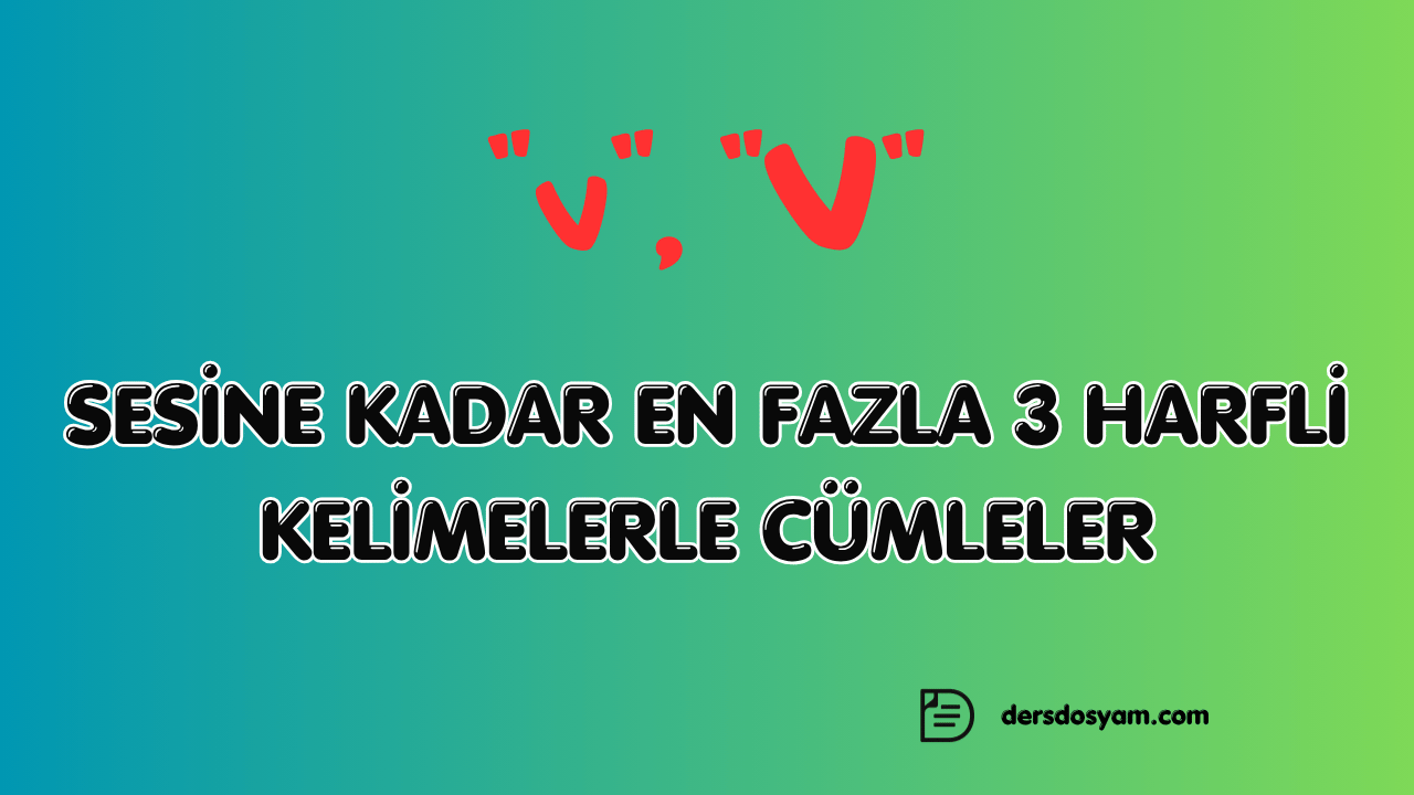 v sesi 3 harfli kelimelerle kolay cümleler çalışma kağıdı