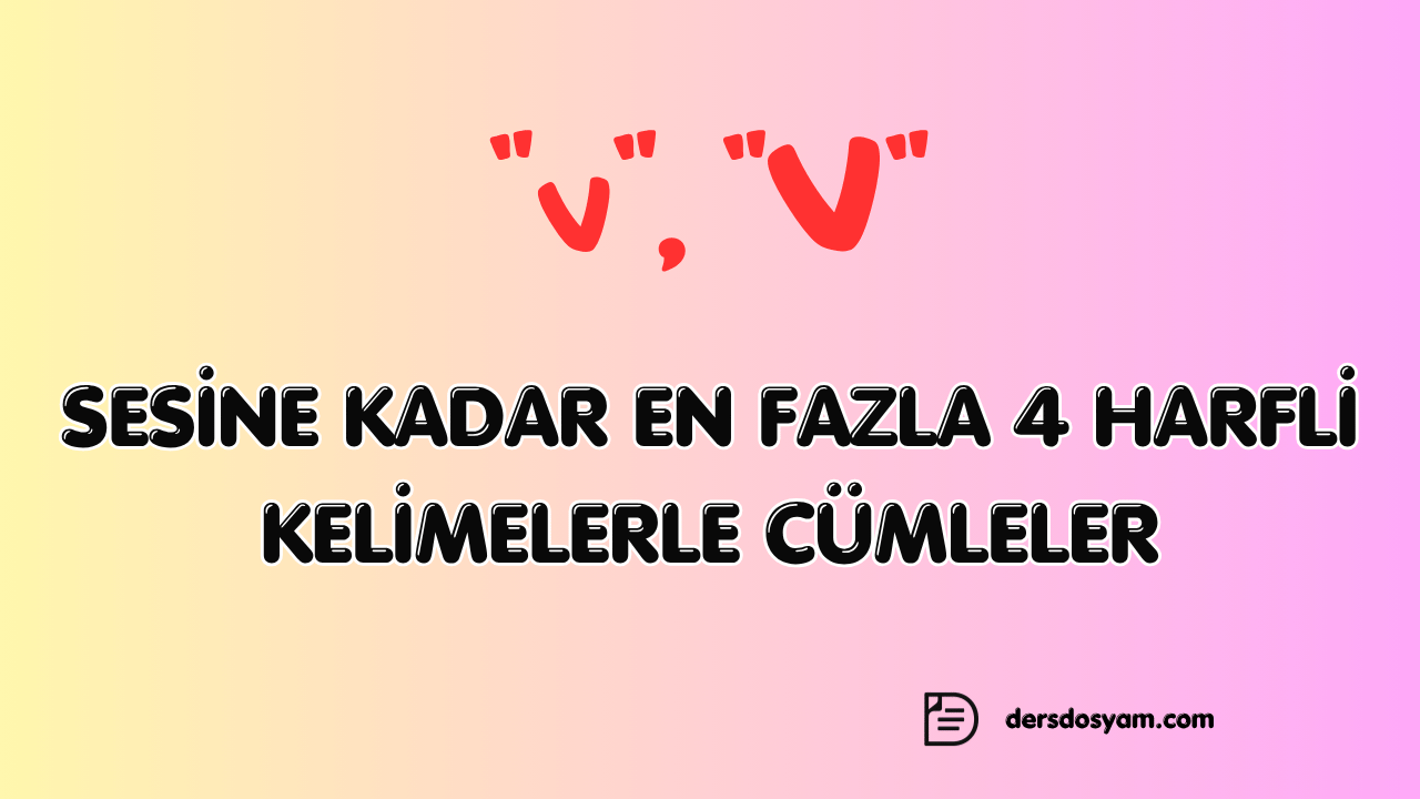 v sesi 4 harfli kelimelerle kolay cümleler çalışma kağıdı