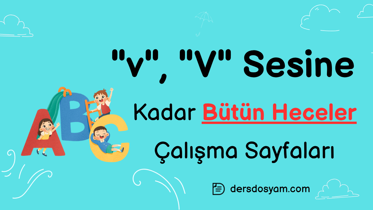 v sesine kadar bütün heceler çalışma kağıdı önizlemesi