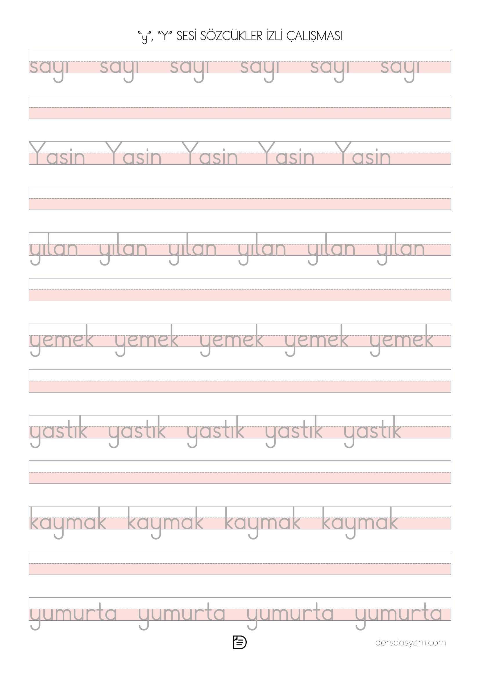 y sesi kelime okuma yazma etkinliği 2