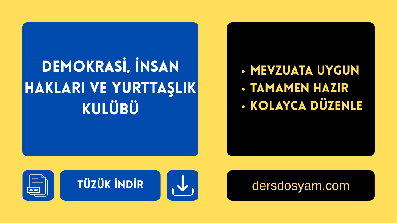 DEMOKRASİ, İNSAN HAKLARI VE YURTTAŞLIK KULÜBÜ TÜZÜĞÜ