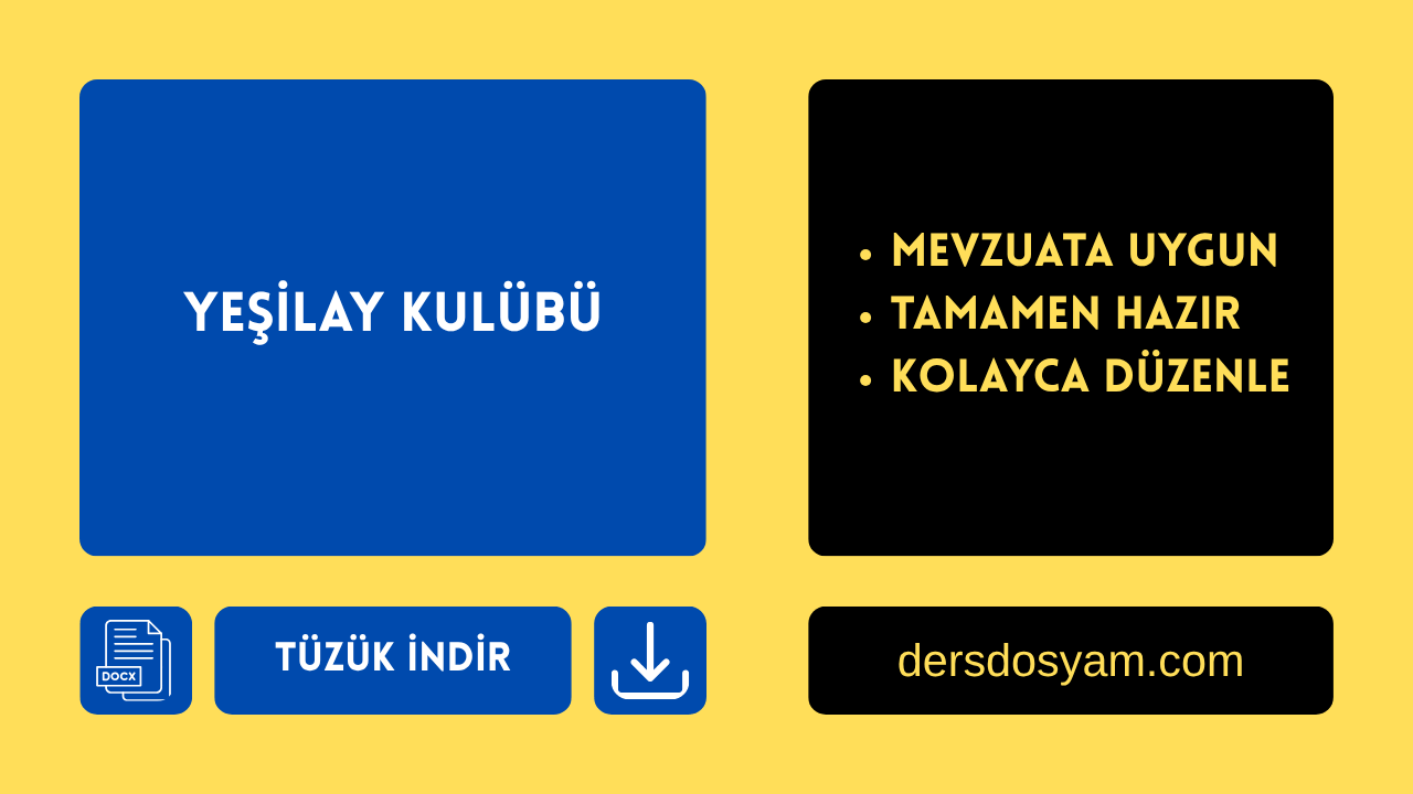 YEŞİLAY KULÜBÜ TÜZÜĞÜ